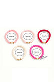 Peach Blossom 5Pcs Valentine Heart Beaded Bracelet