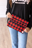 Plaid Promises Double Zipper Bag