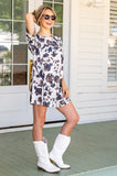 Mooove On Cow Print Tee Shirt Dress