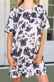 Mooove On Cow Print Tee Shirt Dress