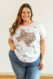 Leopard Texas on Marble & Pink Ringer Tee