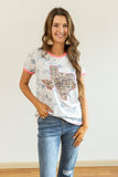 Leopard Texas on Marble & Pink Ringer Tee