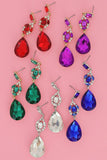 Teardrop Gem Drop Earrings