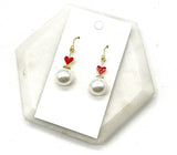 Pearl of Heart Valentines Day Earrings