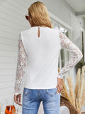 Lace Splice Long Sleeve Top