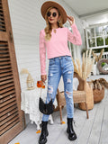 Lace Splice Long Sleeve Top