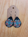 Serape Cowprint Cross Earrings