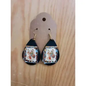 Painted Indian Horse Earrings