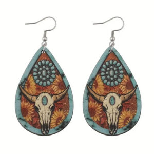 Western Steer Drop Earrings