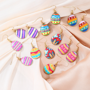 Pink Easter Egg Hook Earrings