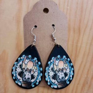 Cowprint Cactus Earrings